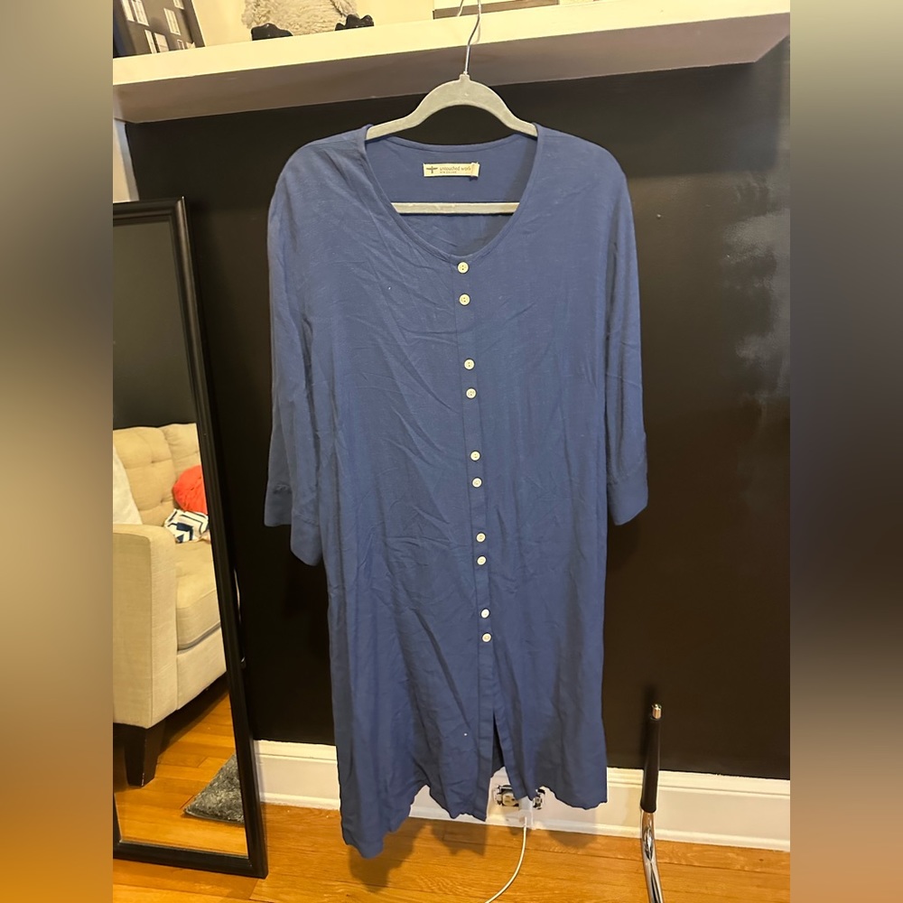 bought in new zealand blue flowy dress